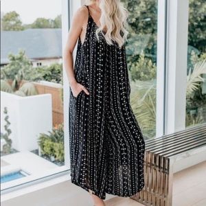 Vici Baja pocketed tribal jumpsuit